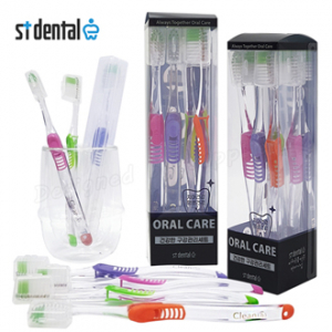 오랄케어 큐빅 파스텔 클린캡 6p 11호 미세모 칫솔 선물세트