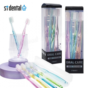 오랄케어 큐빅 치과용 크리스탈캡 6P 12호 슬림 미세모 칫솔 선물세트