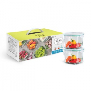 글라스 깊은 사각 대 2조 밀폐용기