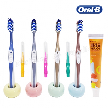 뉴 오랄비 크로스액션 세정력칫솔 페리오 치간1p 칫솔치약세트 #5