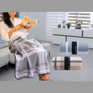 심플밴드 체크무늬 포근한 담요