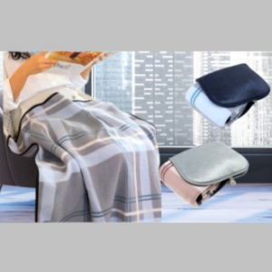 체크무늬 미니 아크 구션 포근한 담요