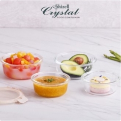 쉬젤 크리스탈 내열 밀폐 용기 원형 4종 세트