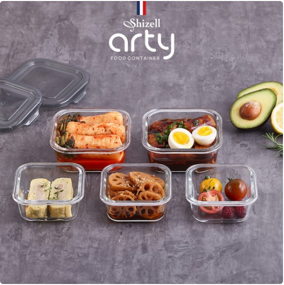 쉬젤 아티 내열 밀폐용기 정사각 5종 세트 #2