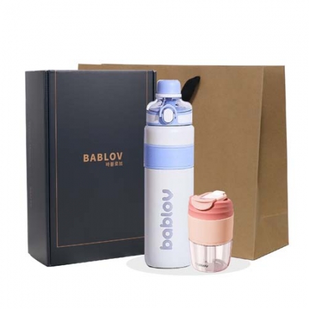 바블로브 파스텔 보온보냉 대용량 스텐텀블러 트라이탄물병 2종 선물세트 #2