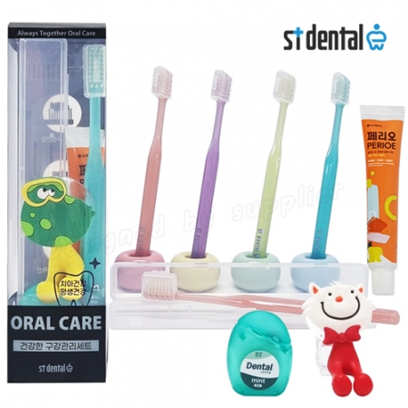 오랄케어 큐빅, ST엠보싱 페리오 스펀지치실 칫솔걸이 4호 칫솔치약 선물세트 #4