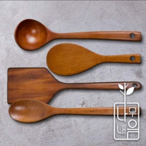 [쿠비녹스] 나무내음 국자 뒤집게(특대) 볶음스푼 주걱 4종 세트