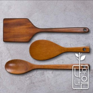 [쿠비녹스] 나무내음 뒤집게(특대) 볶음스푼 주걱 3종 세트