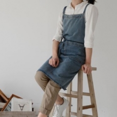 어쎈틱 데님 앞치마, x형 디자인