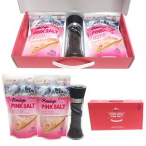 히말라야 핑크소금 선물세트 (통후추 그라인더 3종 리필 소금+ 그라인더)
