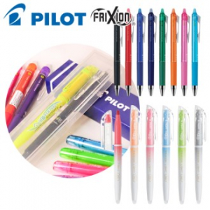 파이롯트 프릭션 포인트 볼펜 0.4mm + 내추럴 형광펜 세트