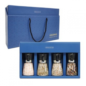 핑크솔트 그라인더 4종 세트 ( 핑크솔트 + 로즈마리솔트 + 바질솔트 + 4색 후추 솔트 ) 핑크 소금 후추 선물세트