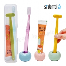 ST덴탈 혀클리너 크리스탈캡 페리오 칫솔치약 여행용세트