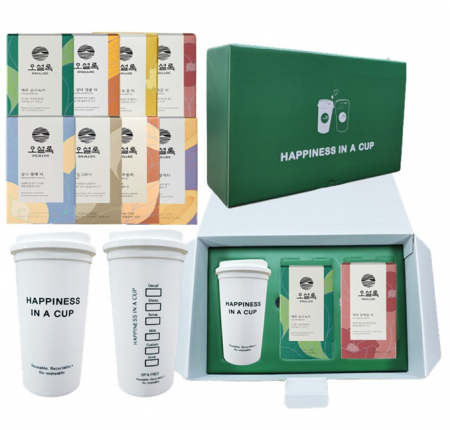 해피니스인어컵 리유저블 텀블러 500ml 오설록 차 티백 2팩 선물 세트 #3