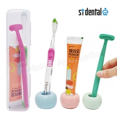 ST 덴탈 혀클리너 파스텔 클린 페리오 칫솔 치약 여행용세트
