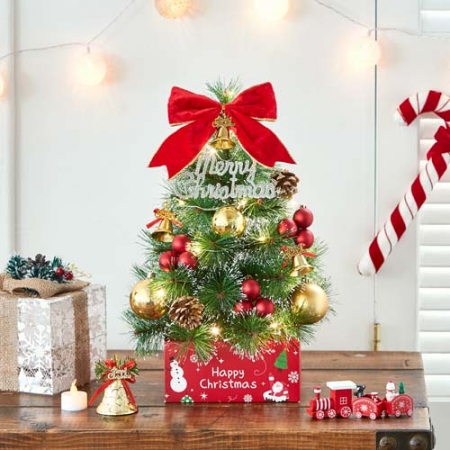 40cm 골든벨 뉴리얼 솔잎 눈꽃 트리 풀 세트 (전구 포함) #2