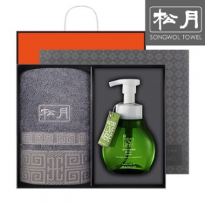송월 격자 타올 1p + 러브메레 핸드워시