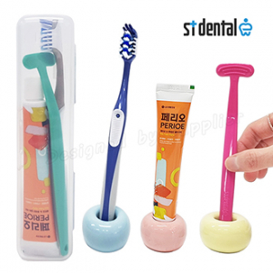 ST덴탈 혀클리너 오랄비 크로스액션 페리오 칫솔 치약 여행용세트