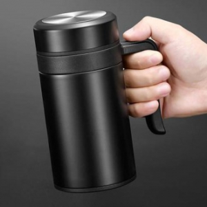 보온보냉 손잡이 텀블러(450ml) (블랙) / 스텐텀블러