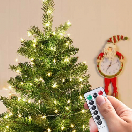 [은하수] LED 100구 USB 지네 전구 2.5m 웜색 리모컨 #2