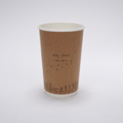 캘리그라피 크라프트 이중컵 [마음 설레다] 16온스