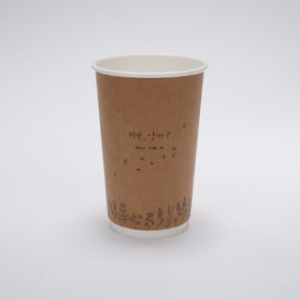 캘리그라피 크라프트 이중컵 [마음 설레다] 16온스