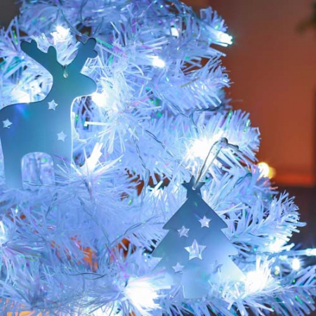 [은하수] 투명선 피켓 LED 백색전구 2.7m 건전지 30구 #3