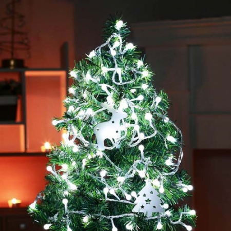 [은하수] 투명선 앵두 백색 지니전구 (5M) 전원잭 100구 #2