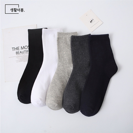 생활더봄 남성 베이직컬러 큰발 빅사이즈 중목양말 10족 세트 (275~300mm) #2