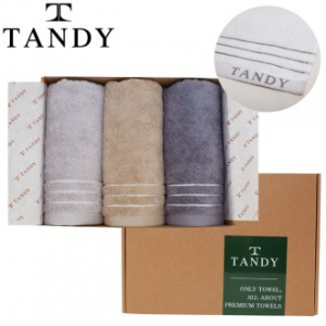 탠디 코마사 40수 삼선 타올 3매 세트 40x80cm, 타올