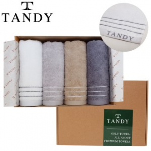 탠디 코마사 40수 삼선 타올 4매 세트, 40x80cm, 타올