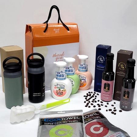 아이깨끗해 텀블러 머그컵 커피 쿨타올 쿨타월 핸드워시 세척솔 6종 선물세트 #2
