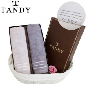 탠디 코마사 40수 삼선 타올 2매 세트, 40x80cm