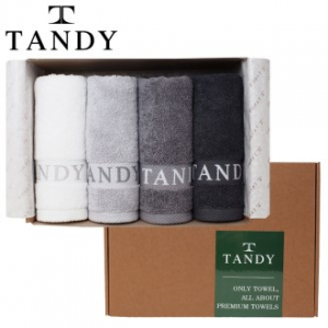 탠디 내추럴 탠디 자수타올 4매 세트, 40x80cm
