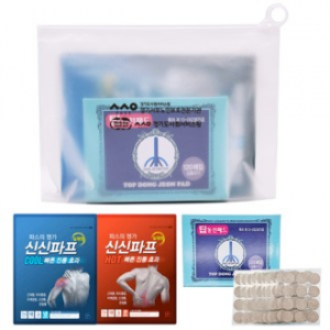 건강돌봄키트 신신파스 + 탑 동전 패드세트 반투명 고급 지퍼백포장