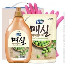 CJ 참그린 주방세제 3종 (매실용기, 리필, 고무장갑)