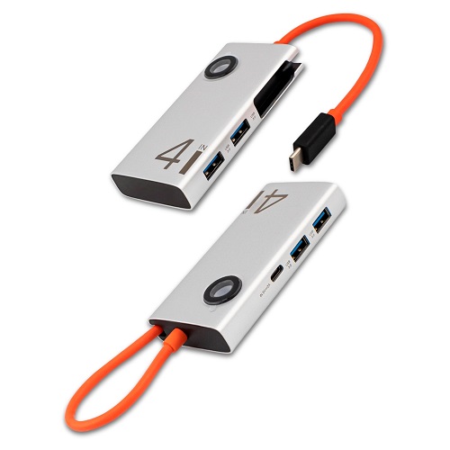 위즈플랫 4 IN 1 USB허브 알루미늄 일체형 USB-C WP400C
