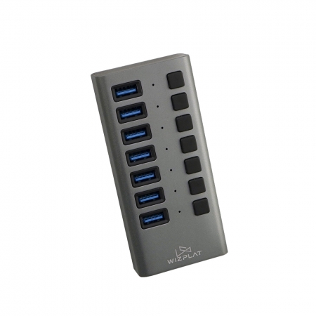 유전원 USB허브 알루미늄 개별 전원스위치 7포트 WIZ-H72S #4