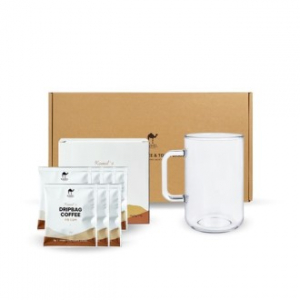 싱글 드립백 선물세트, 클래식 스퀘어머그 530ml + 카멜 드립백 클래식