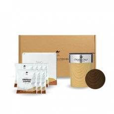 티스카페 싱글 드립백 선물세트, 멜번우드 미니텀블러 400ml + 카멜 드립백세트 멜번