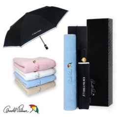 아놀드파마 3단 전자동 반사띠 바이어스 우산+로고 쟈가드 타올세트