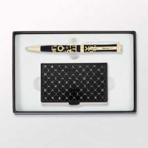 외국인선물 한글세상 금속 명함케이스 금장볼펜