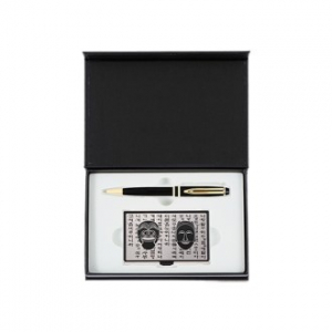 워터펜 블랙 볼펜 훈민 하회탈 금속 콤비 명함케이스