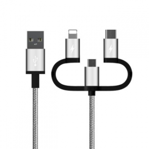 콰트로 3in1 고속충전 멀티 케이블 2m