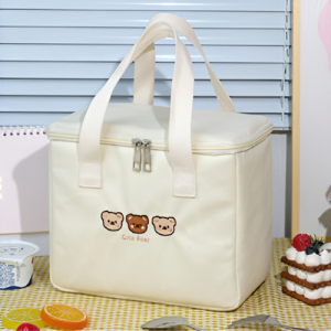 큐트베어 보온보냉 런치백, 체리베어 지퍼백 보온보냉 도시락가방