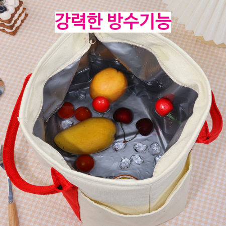 곰돌리 보온보냉 도시락가방 캐릭터 손잡이 방수기능 보온보냉 도시락가방 #3