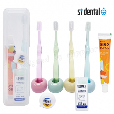 M케이스 치과용 크리스탈캡 페리오 st덴탈 치실 치간 칫솔치약 구강용품 여행용세트 #2
