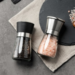 호튼 히말라야 핑크솔트 + 통후추 그라인더 2종세트, 핑크소금 선물세트 (스테인레스)
