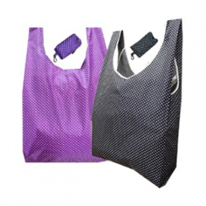 도트무늬D 장바구니 (검정색, 보라색)