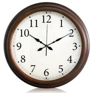 무소음 원목 브라운 스토리 벽시계 400